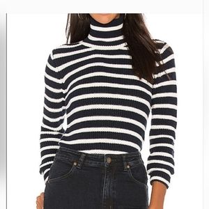 ROLLAS deck sweater size Large navy blue striped knit top size 12 large